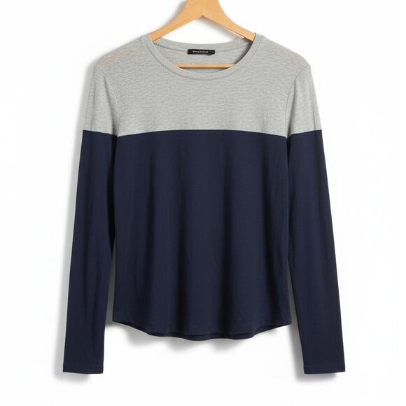 Vince Womens S Minimalist Quiet Luxury Old Money Coastal Preppy Colorblock Tee - Picture 1 of 8